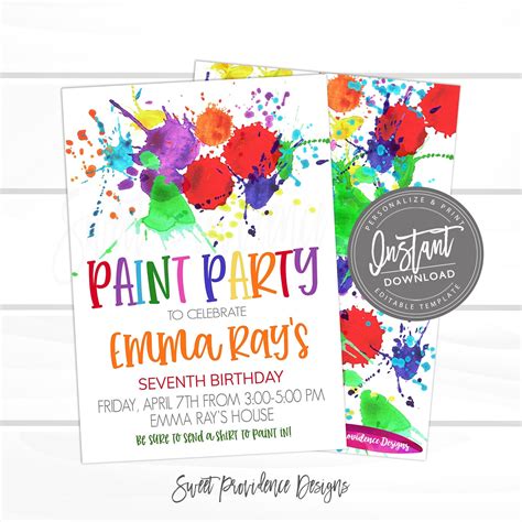 paint party invitation